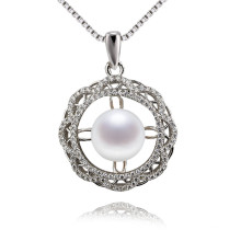 Snh Nice Flower 9mm Within Chain Simple White Pearl Pendant Jewelry